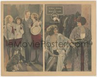 7r1399 ROUGED LIPS LC 1923 split image of pretty Viola Dana with Tom Moore, girls & cool dog