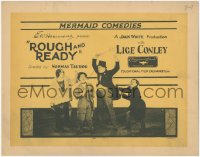 7r0777 ROUGH & READY TC 1925 little Lige Conley threatened by Oliver Hardy-like big man, rare!