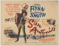 7r0778 SAN ANTONIO TC 1945 great full-length image of Alexis Smith on Errol Flynn's shoulder!