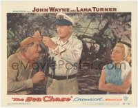 7r1419 SEA CHASE LC #3 1955 sexy Lana Turner watches John Wayne putting binoculars on Paul Fix!