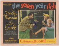 7r1424 SEVEN YEAR ITCH LC #2 1955 Billy Wilder, c/u of Tom Ewell & sexy Marilyn Monroe with drink!