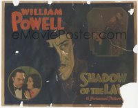 7r0781 SHADOW OF THE LAW TC 1930 art of William Powell, wanted for a crime he didn't commit, rare!