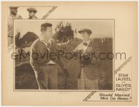 7r1433 SHOULD MARRIED MEN GO HOME LC 1928 Stan Laurel on golf course & with Hardy, ultra rare!