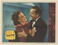 7r1438 SITTING PRETTY LC #6 1948 great close up of Robert Young smiling & hugging Maureen O'Hara!