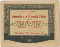 7r0791 SNOOKY'S FRESH HEIR TC 1921 a Chester comedy starring Snooky the Humanzee chimpanzee, rare!