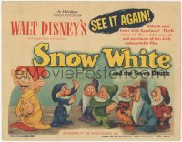 7r0792 SNOW WHITE & THE SEVEN DWARFS TC R1944 Walt Disney animated cartoon fantasy classic, rare!