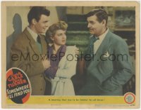 7r1455 SOMEWHERE I'LL FIND YOU LC 1942 sexy Lana Turner between Clark Gable & Robert Sterling!