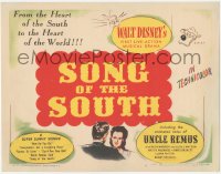 7r0794 SONG OF THE SOUTH TC 1946 Walt Disney live-action/cartoon, Br'er Rabbit, Bear & Fox!
