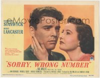 7r1457 SORRY WRONG NUMBER LC #3 1948 best super close up of Burt Lancaster & Barbara Stanwyck!