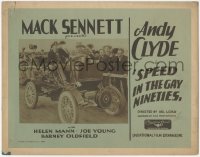 7r0797 SPEED IN THE GAY NINETIES TC 1932 great image of race car driver Andy Clyde, ultra rare!