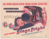 7r0798 STAGE FRIGHT TC 1950 Marlene Dietrich, Jane Wyman, Richard Todd, Alfred Hitchcock!