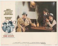 7r1468 STING LC #6 1974 con men Paul Newman & Robert Redford with Robert Shaw at table!