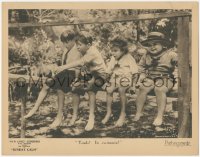 7r1477 SUNDAY CALM LC 1923 Our Gang, Joe Cobb, Mickey Daniels & Jackie Condon watching frogs swim!