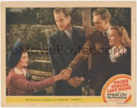 7r1495 THIRD FINGER LEFT HAND LC 1940 Myrna Loy, Melvyn Douglas, Corey & Granville shaking hands!