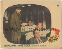 7r1496 THIS GUN FOR HIRE LC 1942 sexy Veronica Lake watches Alan Ladd about to sit by her on train!