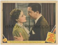 7r1529 TRIAL OF MARY DUGAN LC 1941 best romantic close up of Robert Young & pretty Laraine Day!