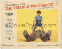 7r1531 TROUBLE WITH HARRY LC #7 1955 Alfred Hitchcock, Jerry Mathers stands over dead Harry!