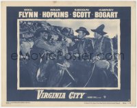 7r1548 VIRGINIA CITY LC #2 R1951 Humphrey Bogart & Randolph Scott exchanging cash on horseback!