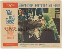 7r1551 WAR & PEACE LC #7 1956 best close up of beautiful Audrey Hepburn with scarf over her head!