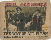 7r1554 WAY OF ALL FLESH LC 1927 great image of happy Emil Jannings & Belle Bennett riding horses!