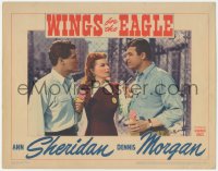 7r1571 WINGS FOR THE EAGLE LC 1942 pretty Ann Sheridan, Dennis Morgan & Jack Carson have ice cream!
