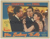 7r1591 YOU BELONG TO ME LC 1941 close up of Henry Fonda dancing with sexy Barbara Stanwyck!