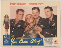 7r1592 YOU CAME ALONG LC #2 1945 Lizabeth Scott between Robert Cummings, Charles Drake & Don DeFore!