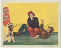 7r1593 YOU GOTTA STAY HAPPY LC #3 1948 wacky image of Joan Fontaine sitting on James Stewart!