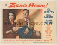 7r1598 ZERO HOUR LC #2 1957 close up of Linda Darnell with Dana Andrews carrying unconscious boy!
