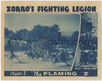 7r1600 ZORRO'S FIGHTING LEGION chapter 2 LC 1939 masked Reed Hadley chased on horse, The Flaming Z!