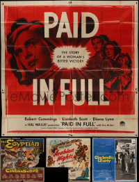 7s0173 LOT OF 4 FOLDED SIX-SHEETS 1940s-1970s great images from a variety of different movies!