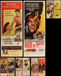 7s0149 LOT OF 14 FORMERLY FOLDED INSERTS 1950s great images from a variety of movies!