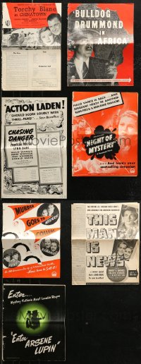 7s0323 LOT OF 2 CUT AND 5 UNCUT PRESSBOOKS 1930s-1940s advertising for mystery & detective films!
