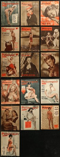 7s0534 LOT OF 16 PICTUREGOER ENGLISH MOVIE MAGAZINES 1951-1960 filled with great images & articles!