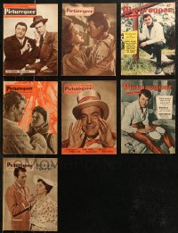 7s0544 LOT OF 7 PICTUREGOER ENGLISH MOVIE MAGAZINES 1949-1958 filled with great images & articles!