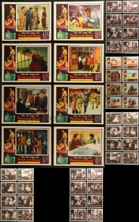 7s0452 LOT OF 72 SPANISH LANGUAGE LOBBY CARDS 1950s-1960s complete sets from several movies!