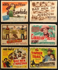7s0521 LOT OF 6 COWBOY WESTERN TITLE CARDS 1940s-1950s great images from several different movies!