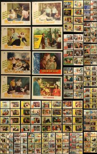 7s0398 LOT OF 203 LOBBY CARDS 1950s-1960s mostly incomplete sets from a variety of movies!