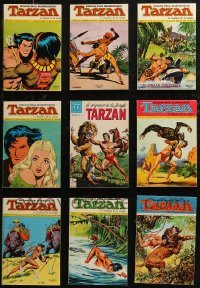 7s0281 LOT OF 9 FRENCH TARZAN COMIC BOOKS 1972 Edgar Rice Burroughs stories, cool cover art!