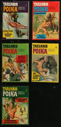 7s0289 LOT OF 5 SWEDISH TARZAN COMIC BOOKS 1975 Edgar Rice Burroughs stories, cool cover art!