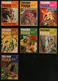 7s0284 LOT OF 7 SWEDISH TARZAN COMIC BOOKS 1974 Edgar Rice Burroughs stories, cool cover art!
