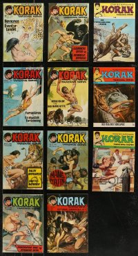 7s0278 LOT OF 11 NON-US KORAK COMIC BOOKS 1972-1976 Edgar Rice Burroughs stories, cool cover art!