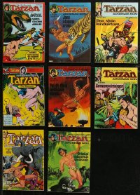 7s0282 LOT OF 8 SWEDISH TARZAN COMIC BOOKS 1973-1977 Edgar Rice Burroughs stories, cool cover art!