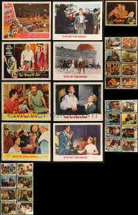 7s0470 LOT OF 41 HORROR LOBBY CARDS 1950s-1970s incomplete sets from a variety of scary movies!