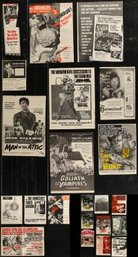 7s0226 LOT OF 22 HORROR MAGAZINE ADS 1940s-1960s great images from a variety of scary movies!