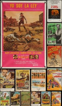 7s0168 LOT OF 16 FOLDED ARGENTINEAN POSTERS 1950s-1970s great images from a variety of movies!