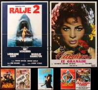 7s0130 LOT OF 11 FORMERLY FOLDED YUGOSLAVIAN POSTERS 1960s-1970s a variety of cool movie images!