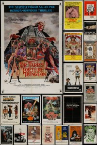 7s0344 LOT OF 42 FOLDED ONE-SHEETS 1970s-1980s great images from a variety of different movies!