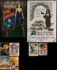 7s0128 LOT OF 13 FORMERLY FOLDED YUGOSLAVIAN POSTERS 1960s-1980s a variety of cool movie images!