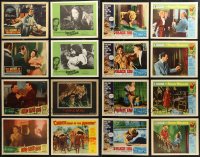 7s0490 LOT OF 26 HORROR/SCI-FI LOBBY CARDS 1950s-1960s incomplete sets from scary movies!